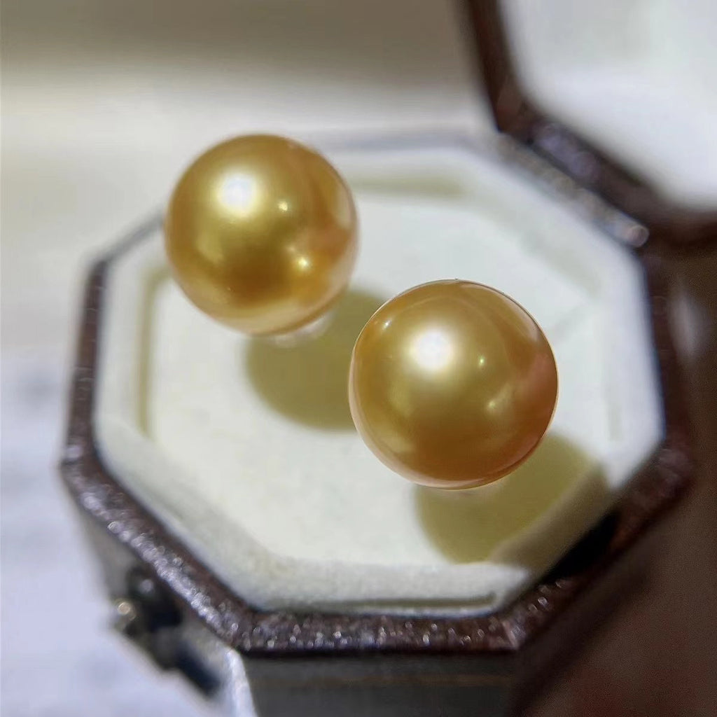 Natural Champagne  Pearl Stud Earrings