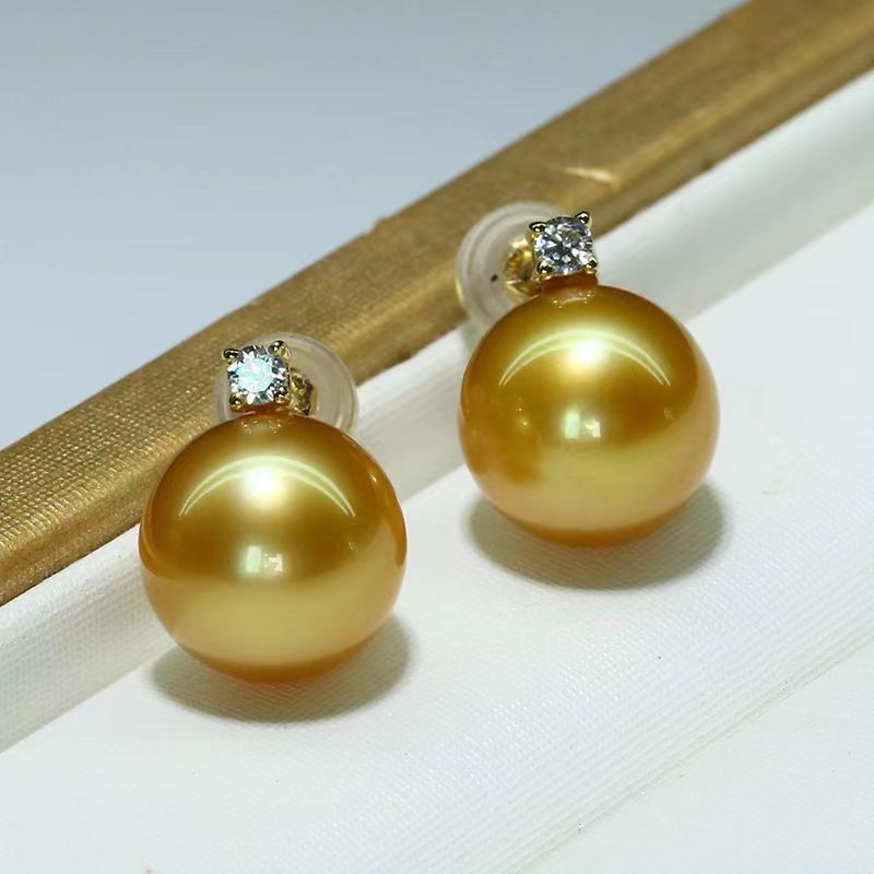 Natural Champagne  Pearl Stud Earrings