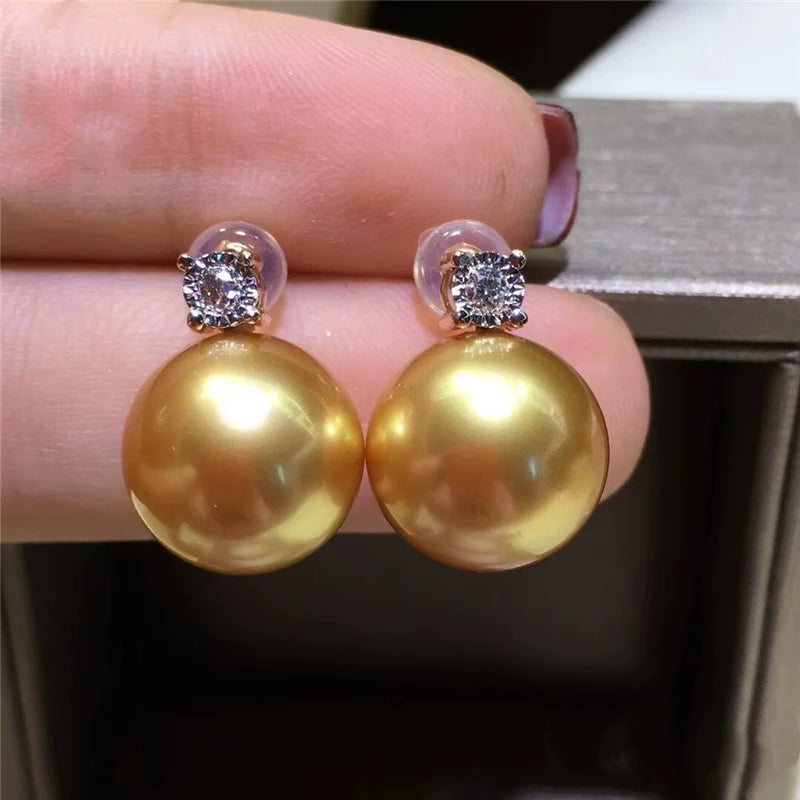 Natural Champagne  Pearl Stud Earrings