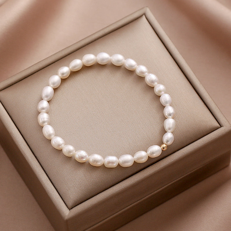 Freshwater White Pearls Bracelet