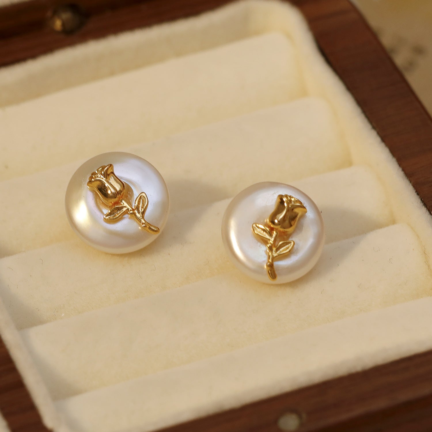 Vintage Baroque-Style Pearl Earrings