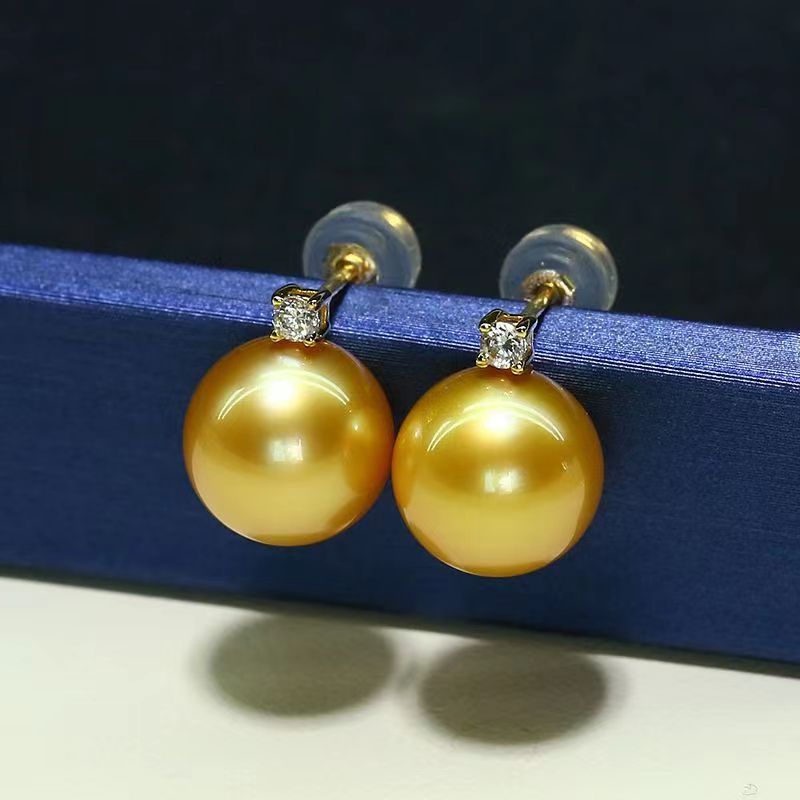 Natural Champagne  Pearl Stud Earrings
