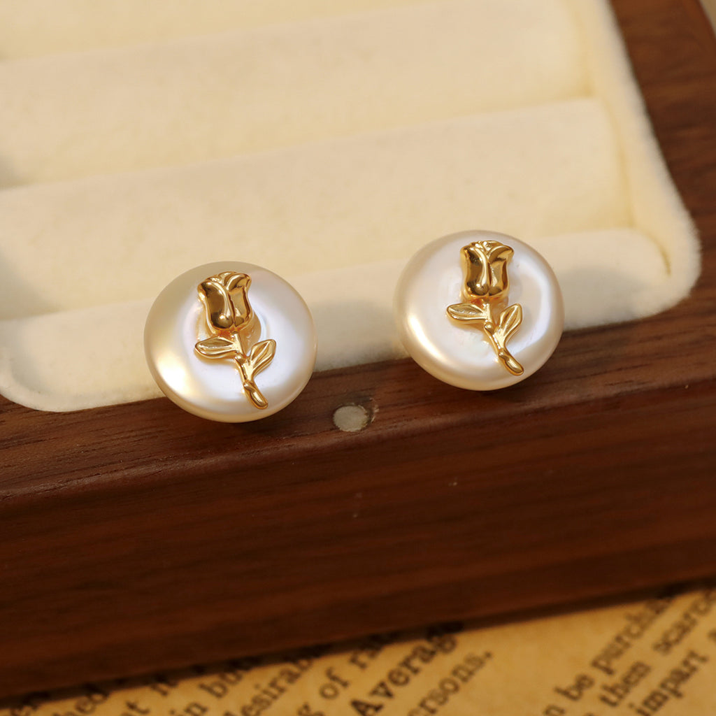 Vintage Baroque-Style Pearl Earrings