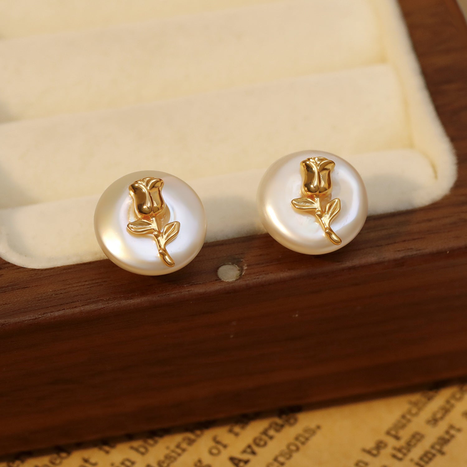 Vintage Baroque-Style Pearl Earrings
