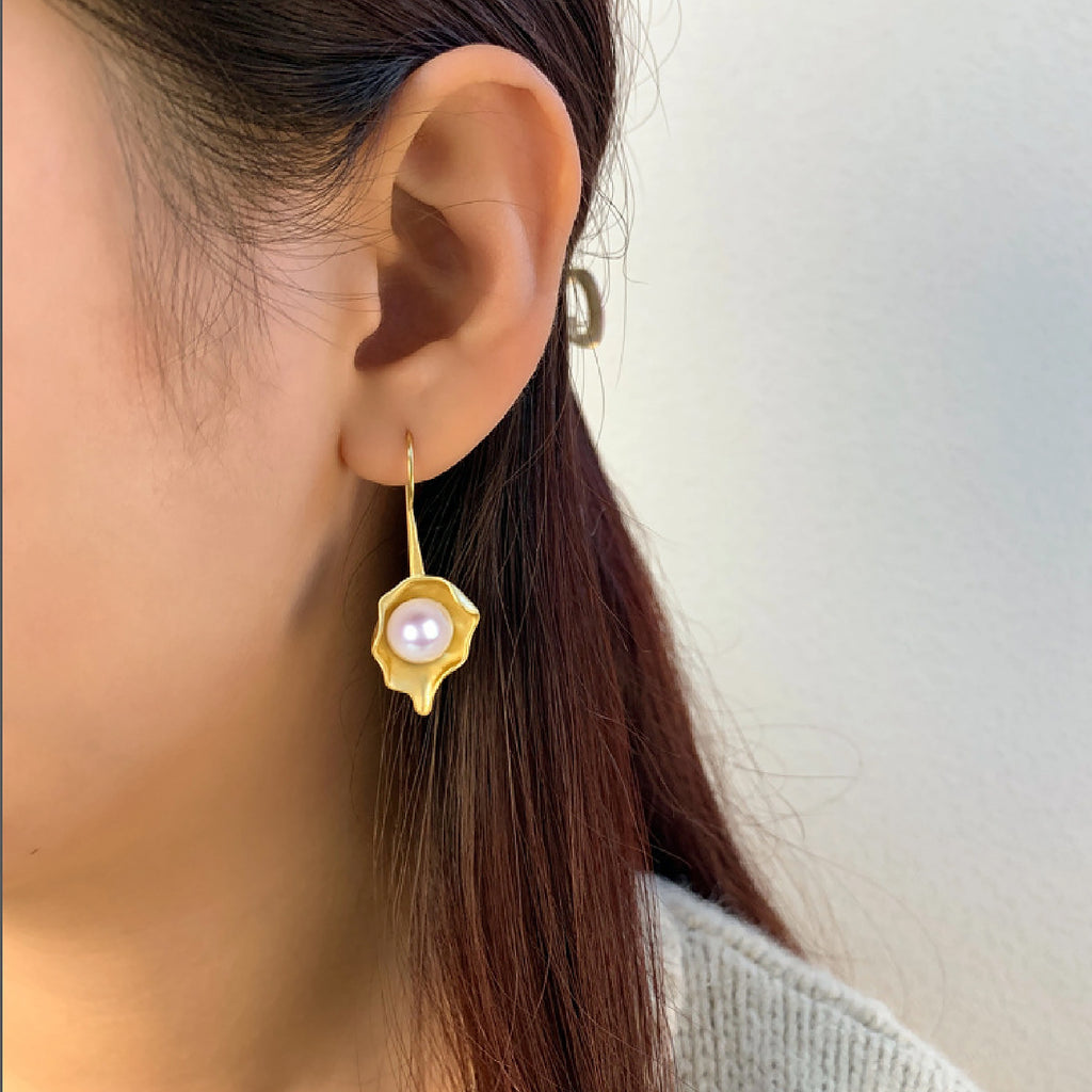 Akoya Pearl Hoop Earrings