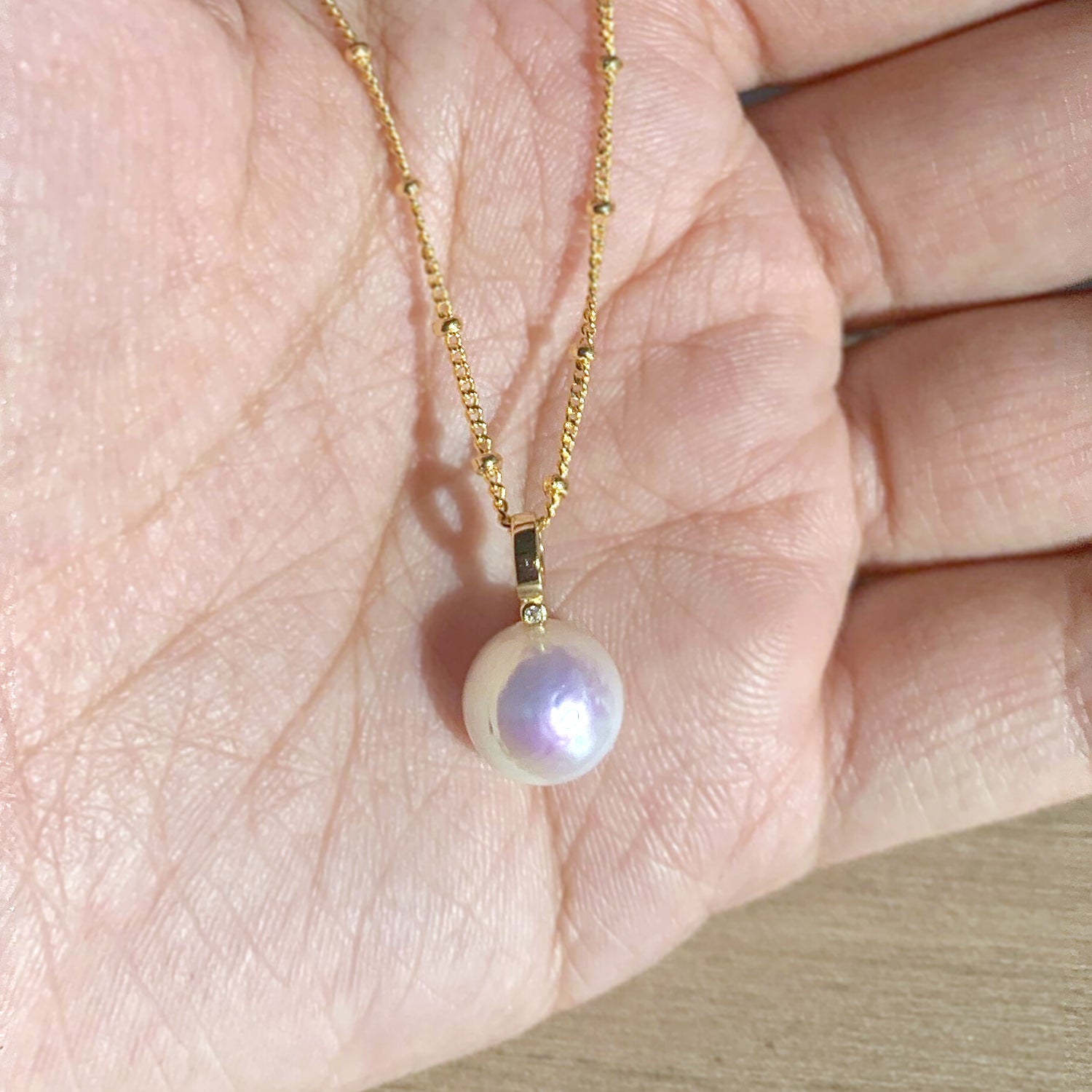 Akoya Pearl Necklace in 14k Gold