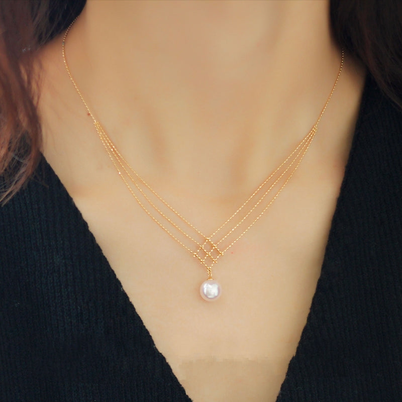 Japanese Akoya Pearl Lace Necklace