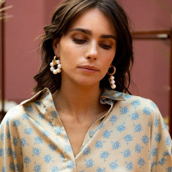 Freshwater Pearl Hoop Earrings