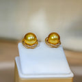 Natural Champagne Pearl Stud Earrings