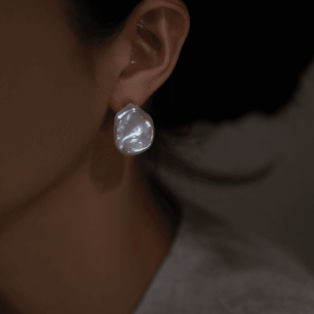 Freshwater Keshi Pearl Stud Earrings