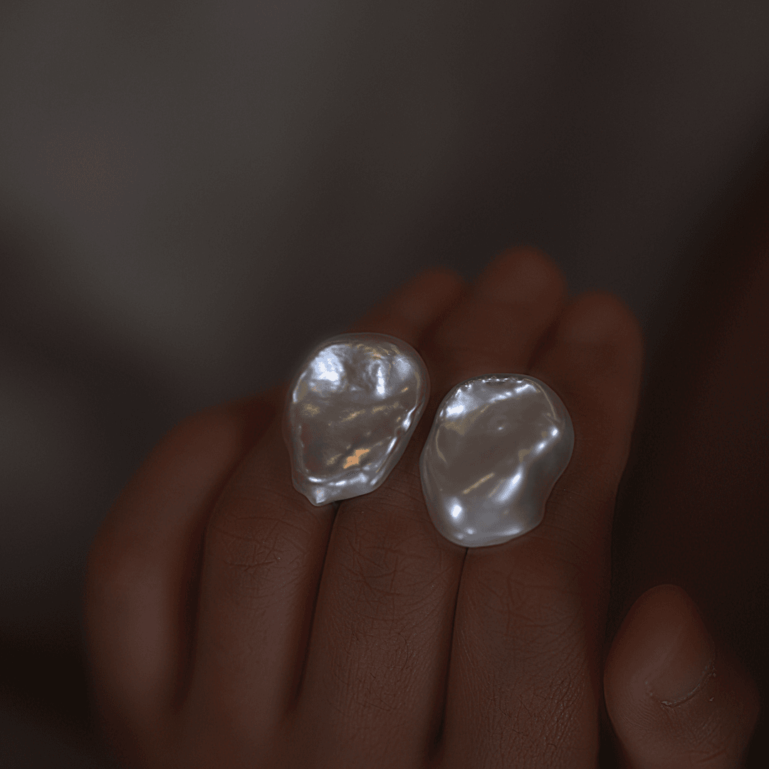 Freshwater Keshi Pearl Stud Earrings