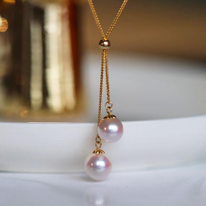 Japanese AKoya Pearl Necklace in 18K Gold