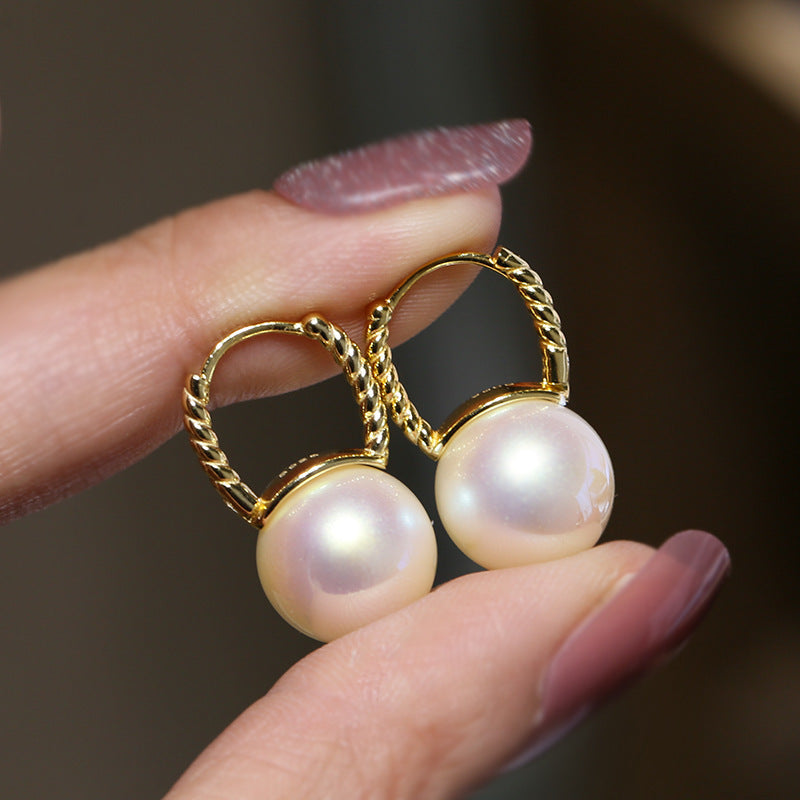 Akoya Pearl Hoop Earrings