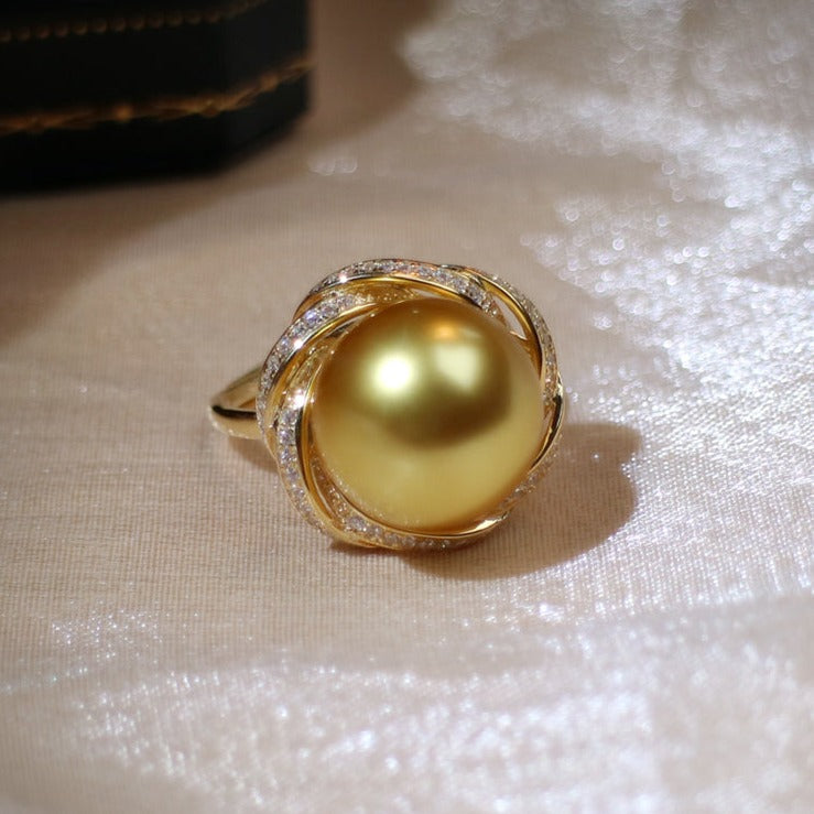 Natural Champagne Pearl Open Ring