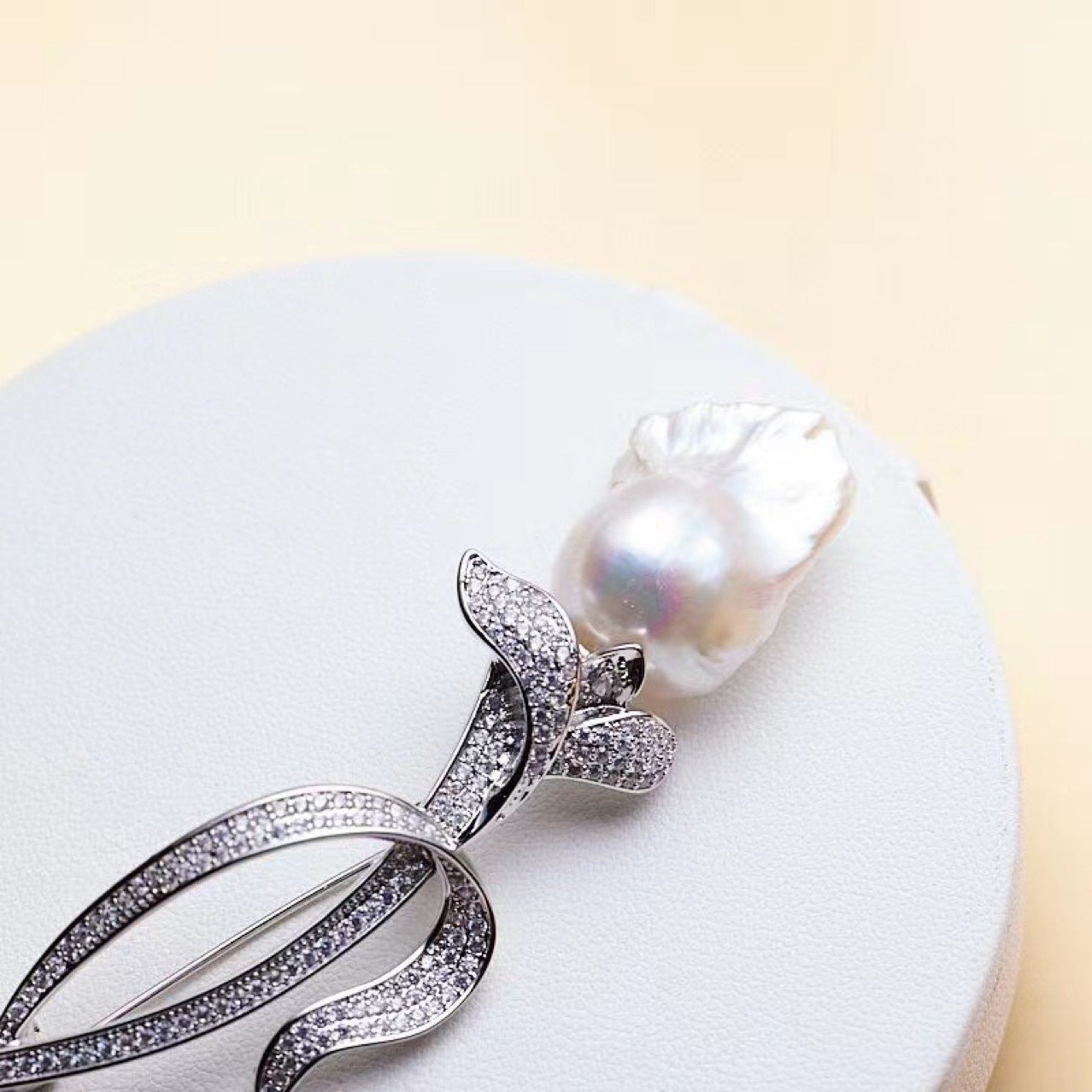 Natural Baroque Pearl Brooch