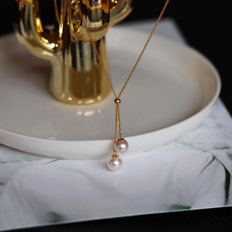 Japanese AKoya Pearl Necklace in 18K Gold