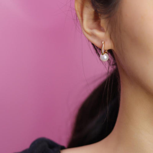 Akoya Pearl Hoop Earrings