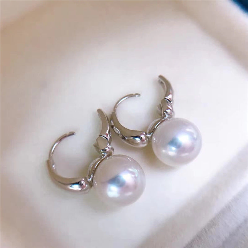Akoya Pearl Hoop Earrings