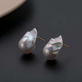 Natural Baroque Pearl Stud Earrings