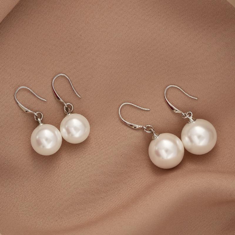White Freshwater Pearl Hoop Earrings