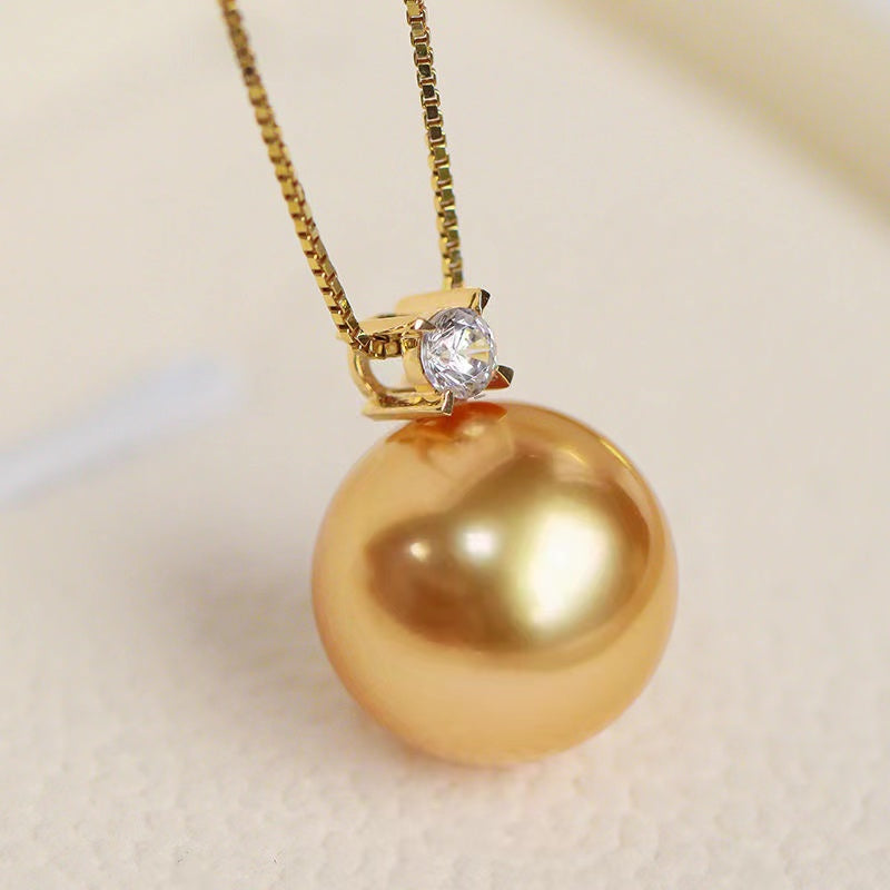 Natural Champagne Pearl Lace Necklace