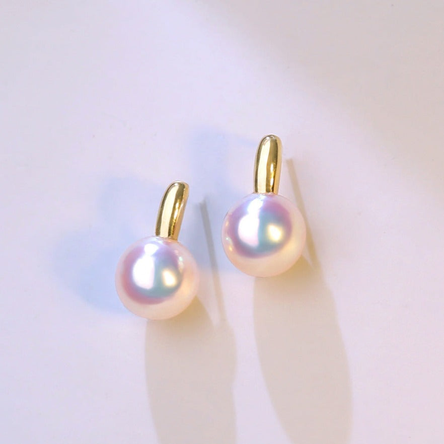 Japanese Akoya Pearl Stud Earrings in 18K Gold