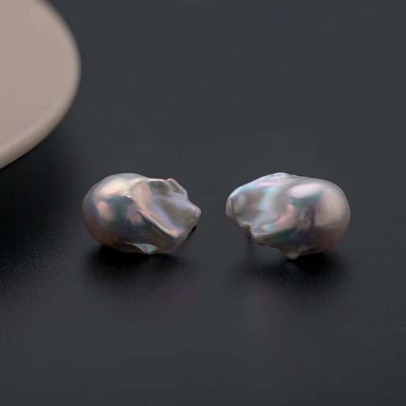 Natural Baroque Pearl Stud Earrings