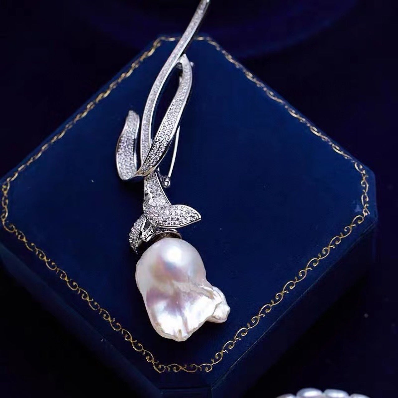 Natural Baroque Pearl Brooch