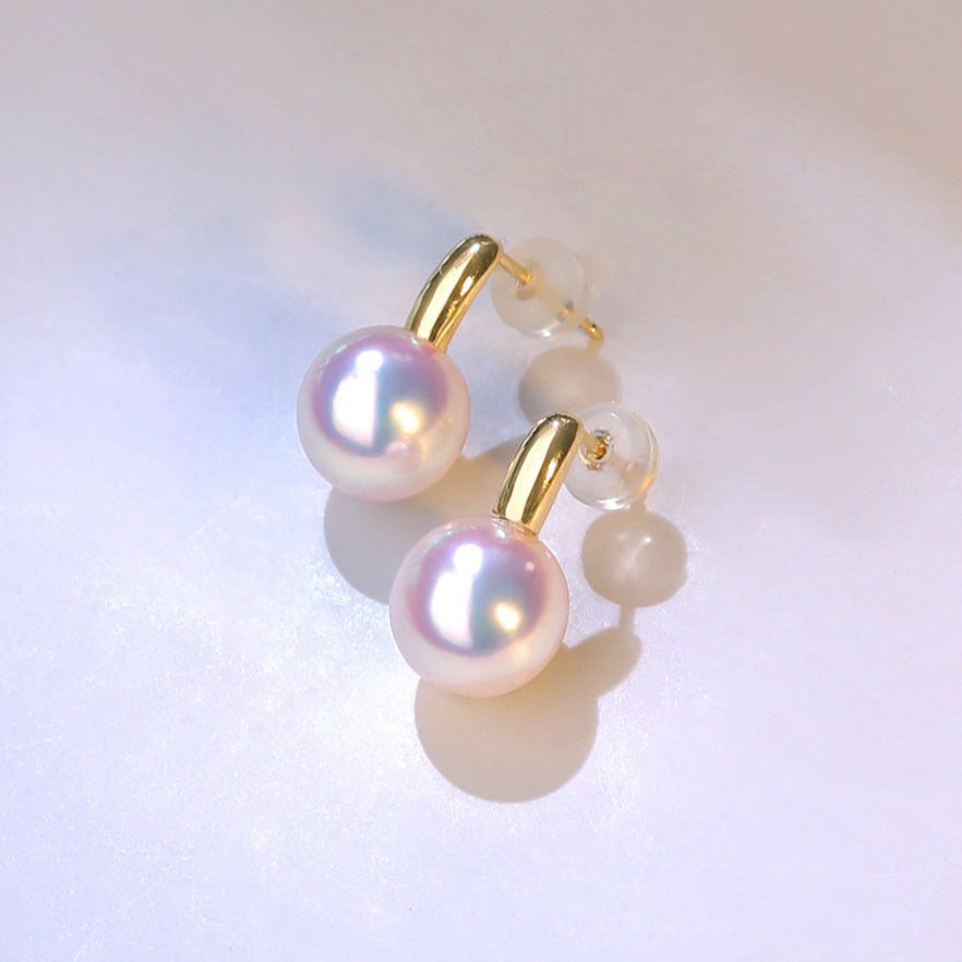 Japanese Akoya Pearl Stud Earrings in 18K Gold