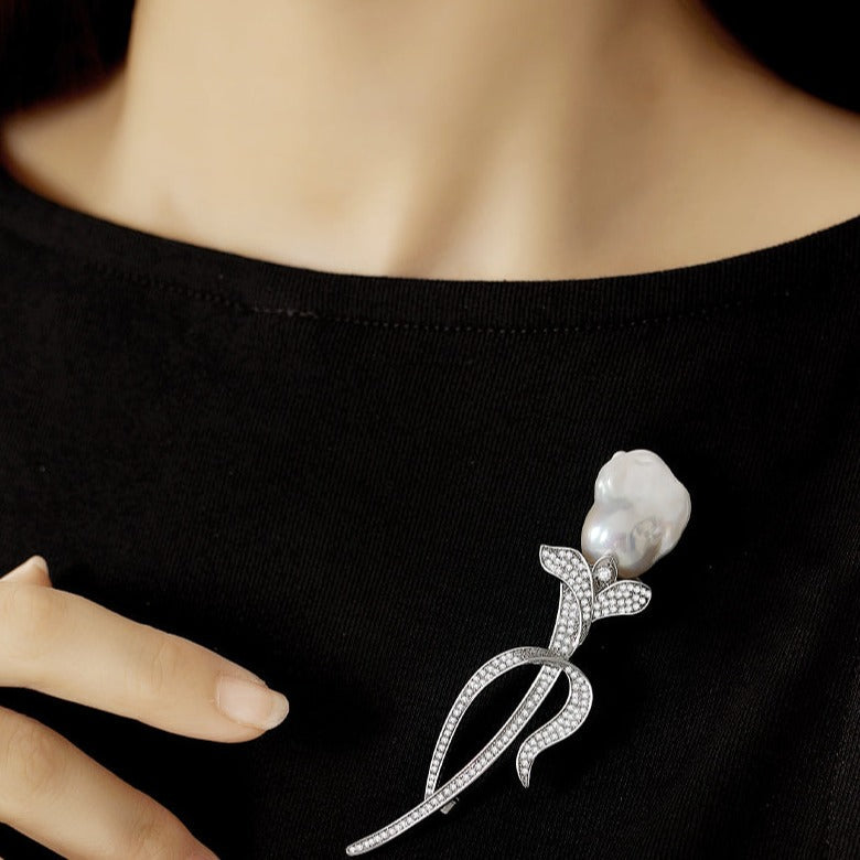 Natural Baroque Pearl Brooch