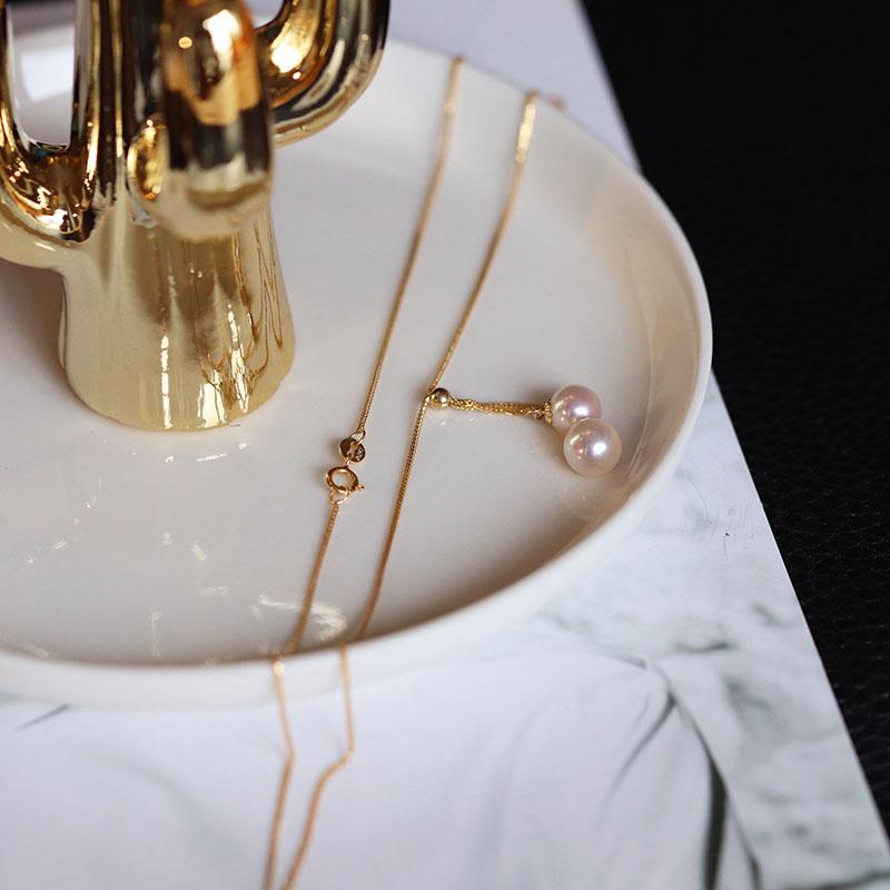 Japanese AKoya Pearl Necklace in 18K Gold