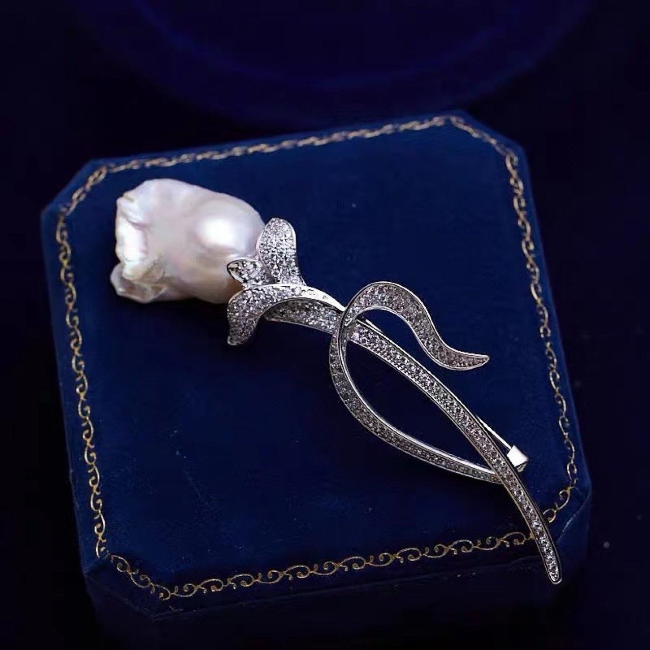 Natural Baroque Pearl Brooch