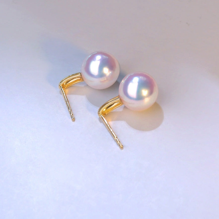 Japanese Akoya Pearl Stud Earrings in 18K Gold