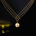 Natural Champagne Pearl Lace Necklace in 14k Gold
